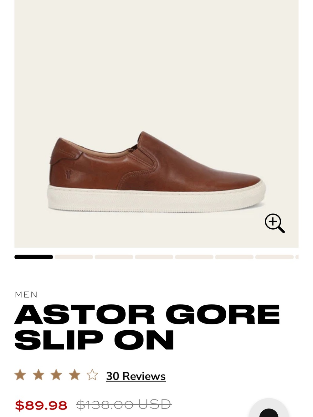 Slip-On Leather Sneaker - Brown Frye 9.5 astor gore